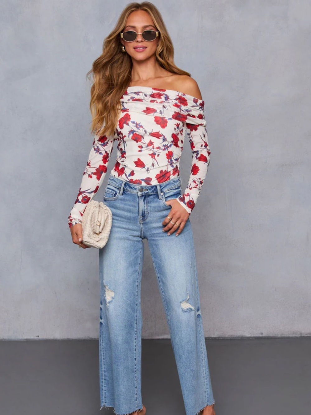 NWOT Vici Floral One Shoulder Bodysuit
